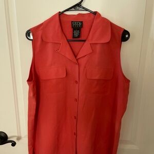 CITY SILK BLOUSE L RED